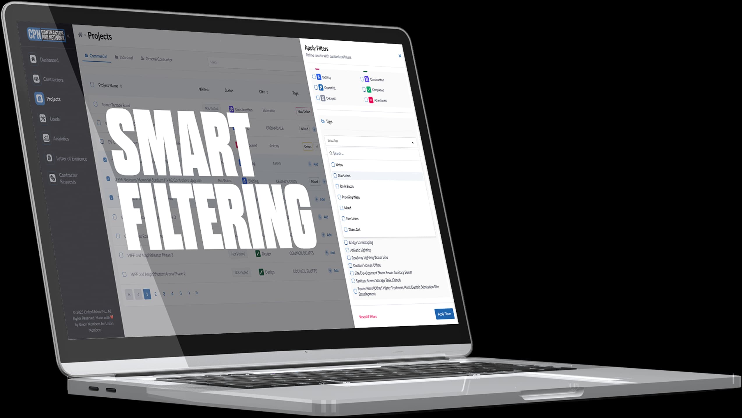 CPN smart filtering on a laptop